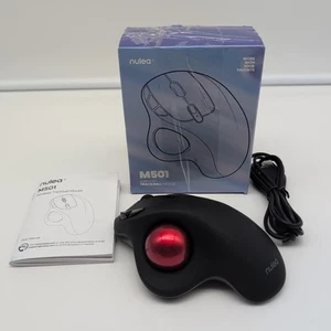 Nulea M501 Wireless Trackball Mouse 400 - 1600 DPI Bluetooth USB Rechargeable - Picture 1 of 10