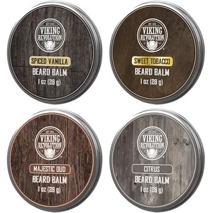 4 Beard Balm Variety Pack (1oz Each)- Spiced Vanilla, Sweet Tobacco, Majestic... - Picture 1 of 6