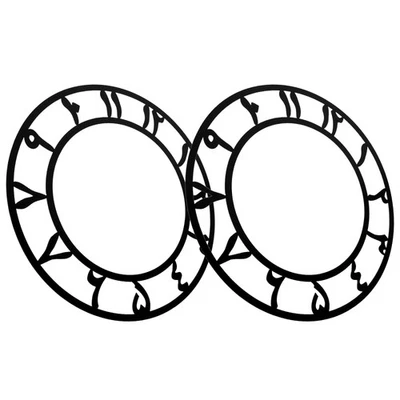 2 Pcs Black Round Acrylic Clock Face Sticker 25 cm Mirror Wall Decals - Image 1 of 4