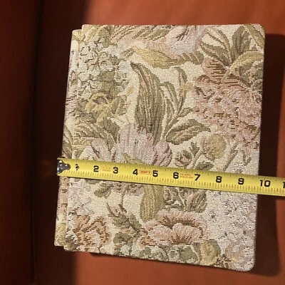 Scrapbook Photo Album 8.5” X 11” Fabric Floral Print Cover Strap Bound Pages - Image 1 of 4