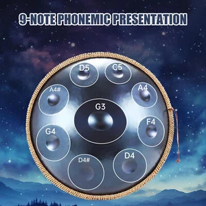 Handpan Drum 18 In 9 Notes G Minor Hand Drum Instrument With Mallet New- - Picture 1 of 10