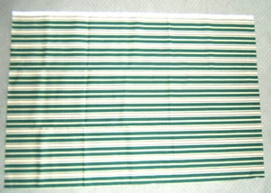Vintage Canvas Fabric Green and Beige Striped 57" x 39" NEW - Picture 1 of 4