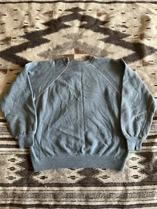 Vintage Penney's Towncraft Sweatshirt Raglan 100% Cotton Light Gray Medium - Picture 1 of 10