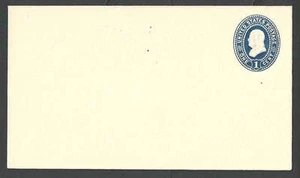 1894 U295 1c Dark Blue On White Mint Entire Die 83 Size 8 - Picture 1 of 1