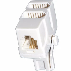 431A BT PLUG TO DUAL BT + RJ11 6P4C SOCKET TELEPHONE CABLE ADAPTER,UK TO UK & US - Picture 1 of 2