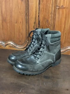 Crevo Roughneck Men Grey Leather Ankle Boots Size 12 M Movie Set Retired - Picture 1 of 7