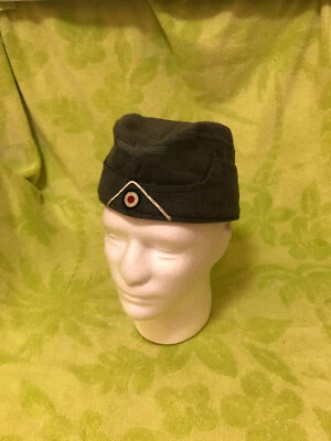 WW2 German Army Wehrmacht M-34 Field Grau Wool Overseas Cap, Size Med 7 1/8 - Image 1 of 4