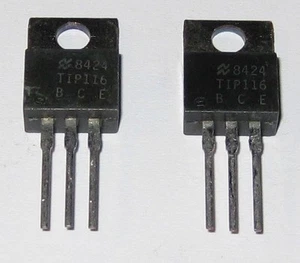 2 X National PNP Darlinton Transistor - TIP116 - 80V - 2A - Gain: 500 (1000 max) - Picture 1 of 9