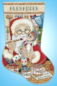 Kit de punto de cruz ~ Diseño funciona pintura Santa Santa Medias de Navidad #DW6857 - Imagen 1 de 3