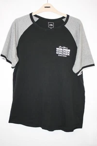 MENS SIZE LARGE RIVER ISLAND BLACK & GREY STRETCHY TOP 3392 - Picture 1 of 3