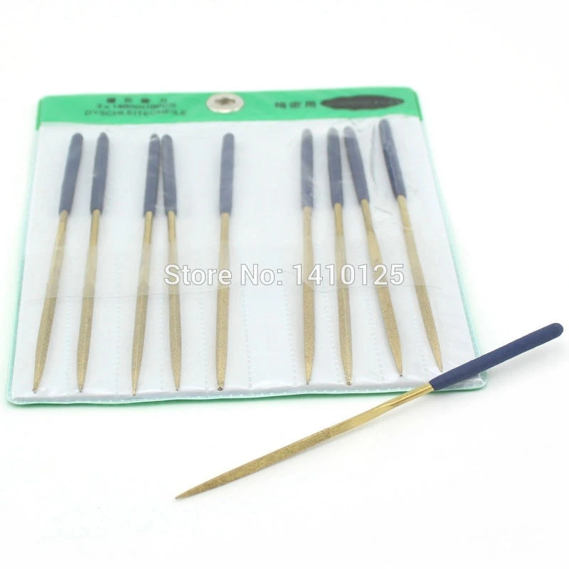 10Pcs 5-1/2" 140 MM x 3 MM TRIANGLE Diamond Coated Needle Saw Files Titanium - Image 1 of 4