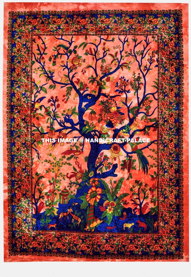 Indian Mandala tapestry hippie Hippy Cotton wall hanging Bohemian dorm decor 3D - Image 1 of 1