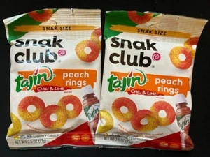 SNAK CLUB -Tajin CHILI & LIME PEACH Rings Snack Size Bags- {2 BAGS} - Picture 1 of 2
