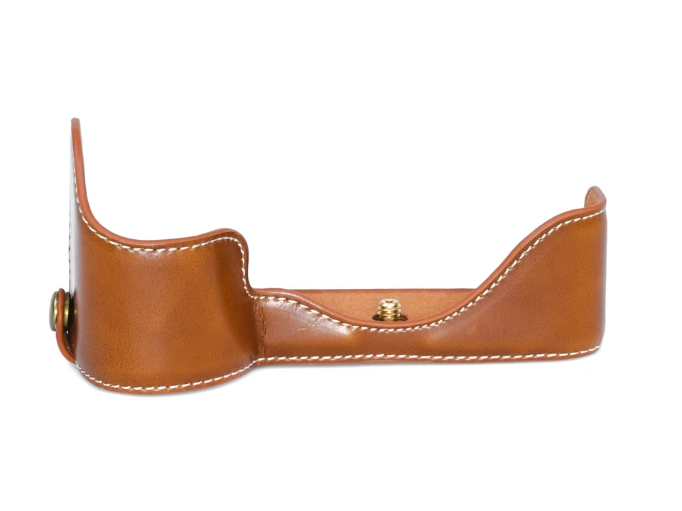 FITTINGS4YOU Halbschale Kameratasche Sony A7 Mark II Tasche Etui Kunstleder braun CC1786b