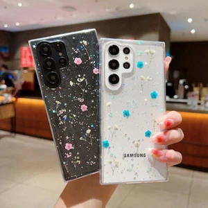 For Samsung Galaxy S23 S22 S21 Ultra A53 Flower Clear Shockproof Soft Case Cover - Zdjęcie 1 z 19