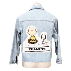 RARE Zara x Snoopy Peanuts Collab denim Jean jacket size 13-14 164 CM Girls - Picture 1 of 10