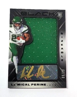 2020 Panini Black La'Mical Perine Sizeable Autograph Rookie Jets RC /99 #SS-LMP - Image 1 of 2