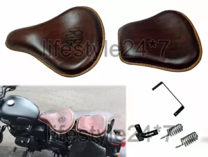 Royal Enfield Classic 350cc 500cc Front and Rear Leather Seat Brown - Picture 1 of 9
