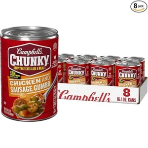 Campbell’s Chunky Soup, Chicken and Sausage Gumbo, 16.1 Oz Can (Case of 8) - Picture 1 of 5