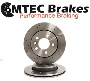 Volkswagen Amarok 3.0 TDi 12-21 Rear Drilled Grooved Brake Discs 300mm - Picture 1 of 8