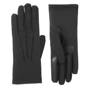 Isotoner Para Mujer Forrados Repelente al Agua Spandex Pantalla Táctil Guantes Negros NUEVOS - Imagen 1 de 4
