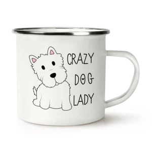Crazy Dog Lady Retro Enamel Mug Cup - Puppy - Picture 1 of 1