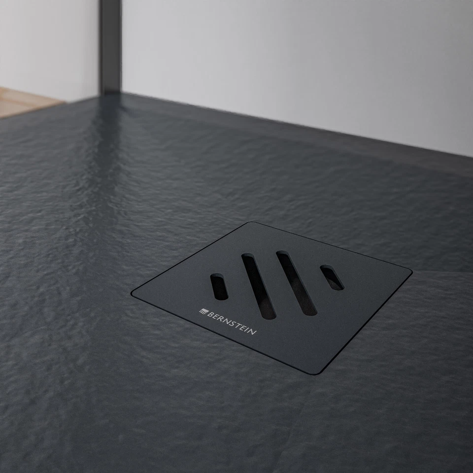 BERNSTEIN Duschwanne Duschtasse Brausewanne Superflach Antirutsch Mineralguss inkl. Siphon