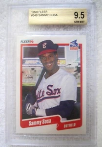 SAMMY SOSA RC 1990 FLEER ROOKIE CARD#548 GRADED GEM MINT BGS9.5!WHITE SOX RC - Picture 1 of 2