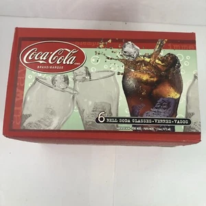 Set Of 6 Coca Cola Christmas Glasses/Snowman/Indiana Glass Co  Factory Sealed - Picture 1 of 17