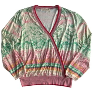 Anthropologie Aldo Martins Lightweight Sweater Large L Colorful Abstract Coastal - Picture 1 of 9
