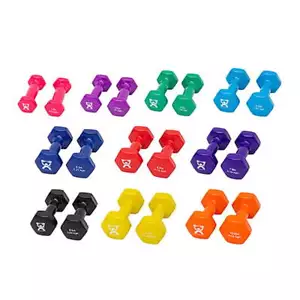 Standard 20 Piece Vinyl Coated Iron Dumbbell Free Weight Set Multicolor - Picture 1 of 5