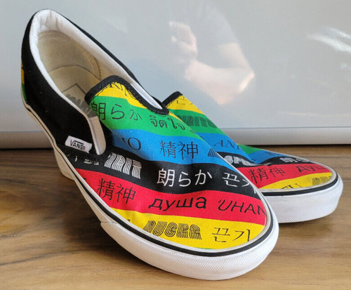 VANS Slip on multicolori a righe Van's edizione limitata Spirit taglia donna 8 uomo 6 5