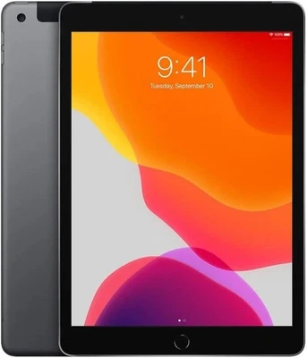 Apple iPad 7th Gen Space Grey 10.2" 32GB 128GB 3GB Ram Unlocked 4G iPadOS Tablet - Image 1 of 4