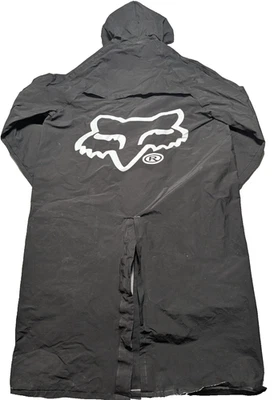 Jaqueta de chuva FOX RACING vintage longa trench coat - masculina GG preta PVC LOGOTIPO FOX - Imagem 1 de 4