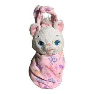 Manta/bolsa de felpa gatito blanco de 10"" Disney Parks Babies The Aristocats Marie - Imagen 1 de 4