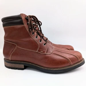 JOHNSTON & MURPHY MCHUGH DUCK BOOTS MENS 12US SHOES COGNAC LEATHER 256542 SPBT50 - Picture 1 of 20