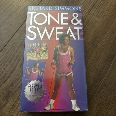 Richard Simmons TONE & SWEAT VHS Farewell To Fat Cruise To Lose 1994 Sealed New - Image 1 of 4
