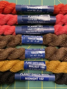 6x Needlepoint/Embroidery THREAD PLANET EARTH FIBERS PE Wool 1ply merino - Picture 1 of 4