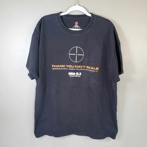 US Navy Seals T Shirt Mens Size XL BLack Geronimo Osama Bin Laden Memorandum - Picture 1 of 6