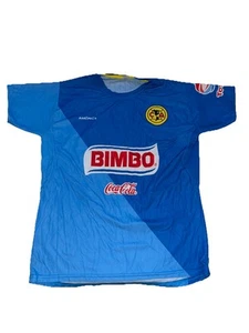 Vtg CA Jersey Mens Size L Blue Bimbo Club America Corona Rare CA Sewn Patch - Picture 1 of 5