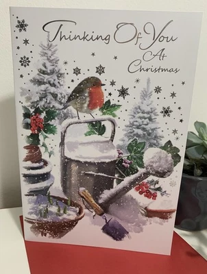 HALLMARK Thinking Of You At Christmas Time Foiled Christmas Greeting Card Xmas Cards