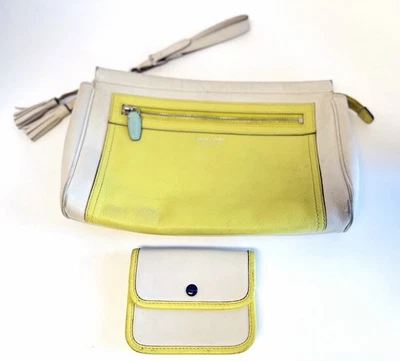 Coach Legacy Зеленый Лимонный Желтый Передний Карман Пряжка Клатч Ремешок Кисточки и Мини - Изображение 1 из 4