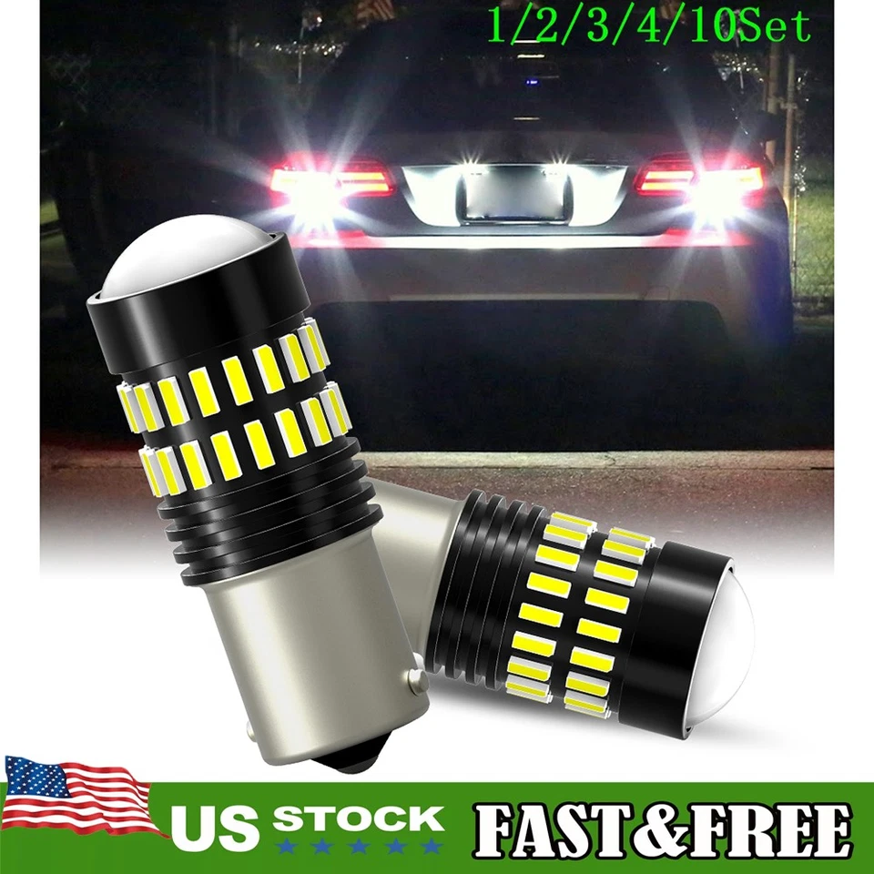 AUXITO 1156 LED Reverse 7506 Backup Light Bulbs White 6000K Xenon White 1~10Set - Image 1 of 4