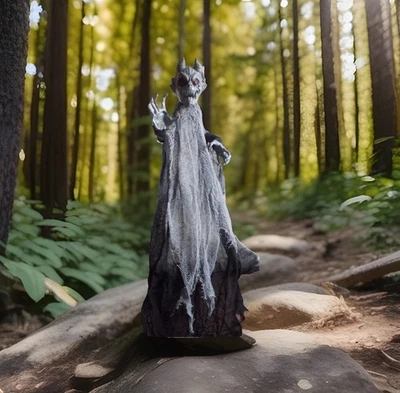 AMSCAN Black GARGOYLE GHOUL DEMON Halloween hanging decoration plastic head gauze 50"