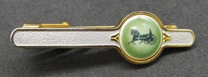 Vintage Celine Krawattenklammer / Stab Pferd & Kutsche Logo goldfarben 5 cm - Bild 1 von 5