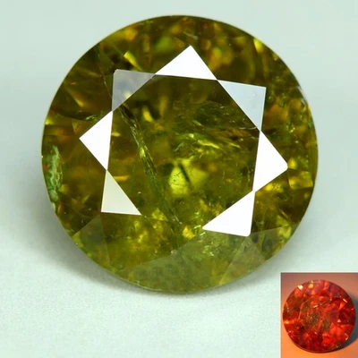 4.15 Cts_Great Horsetail_Round Cut_100 % Natural Green Demantoid Garnet_Namibia - Image 1 of 4