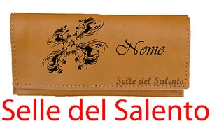 Portatabacco inciso Tribale Con il Vostro nome Borsello vera pelle stok Lotto  - Picture 1 of 1