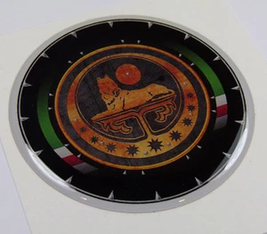 Chechnya Round 3.2" crest Chechen lone Wolf Emblem domed decal Bike Car - Imagen 1 de 3