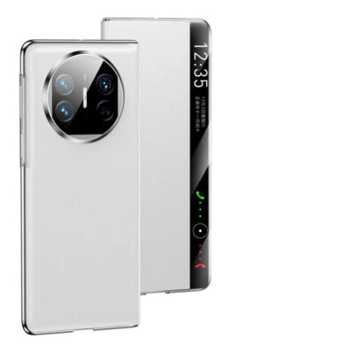 Genuine Cowhide Leather Magnetic Case for Huawei Mate X5/X3 Window View Cover - Image 1 of 4