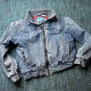 Vintage Resolute Bay Flannel Lined Youth Denim Jacket Size 14 Youth Unisex Retro - Picture 1 of 7